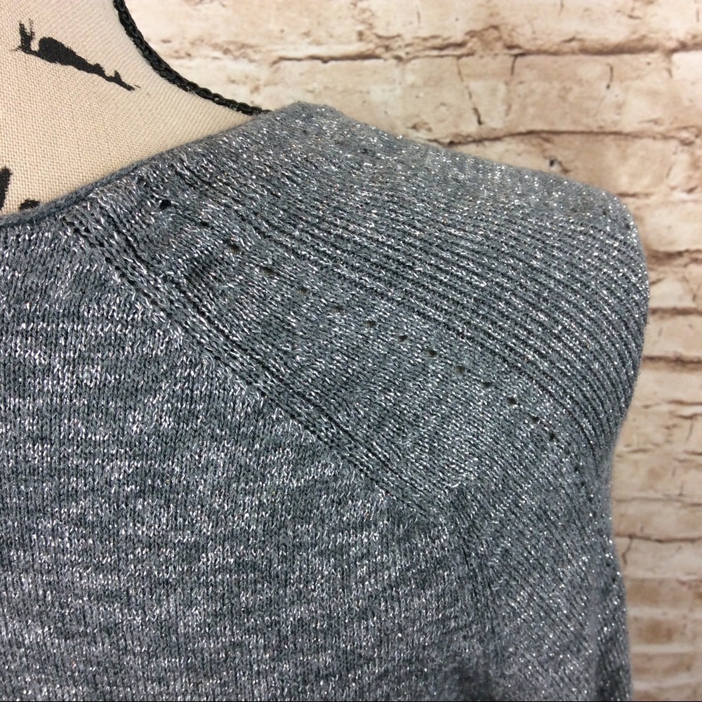 Loft Grey Two Tone Sparkle Cardigan Sweater S - Picture 6 of 8
